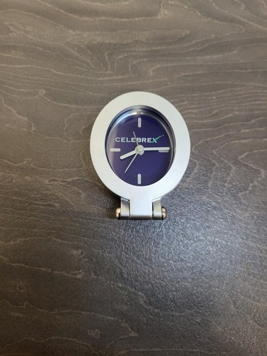 Travel Alarm Clock Miniture Silver metal With Stand Unique Rare H5cm CELEBREX - Picture 18 of 24