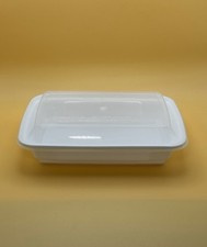 50 pack 32oz Rectangular Container Black/Whit...