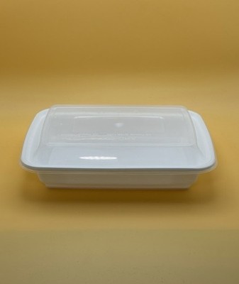 10 pack 32oz Rectangular Container Black/White To Go Box - Disposable Meal Prep