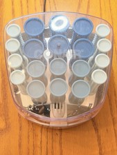 CONAIR HS34T Compact Hair Curlers Rollers With Clips Ionic Blue Hot Tested Used