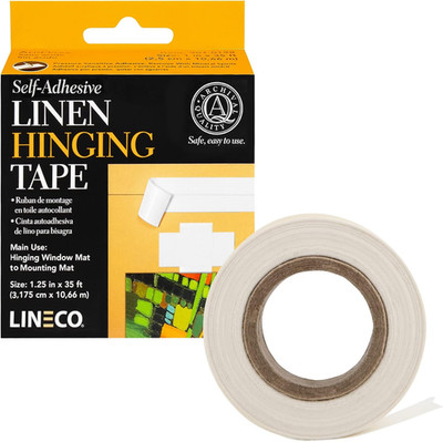 Lineco Self-Adhesive Linen Hinging Tape, 1.25 Inch X 35 Feet, Neutral Ph Acrylic