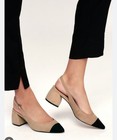 Steve Madden Agent Tan/Multi, Black Toe, Shin Slingback, Block Heel, Size 7.5 — photo 3