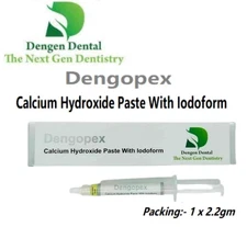 2xDengen Dental Dengopex Calcium Hydroxide Paste With Iodoform 2.2gm (Free Ship)