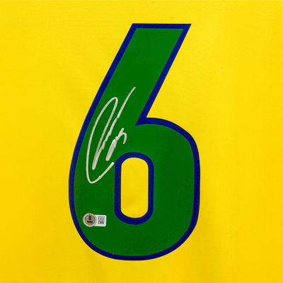 Roberto Carlos Signed Brazil FC Home Soccer Jersey #6 with Beckett