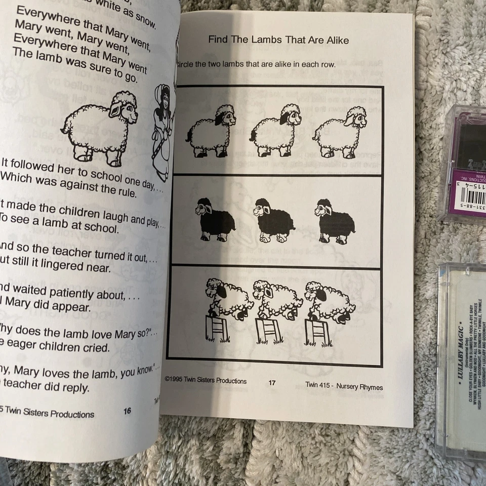 1995 Twin Sisters Productions Cassette Books Farm Animals Nursery Rhymes — 第 3/4 张图片