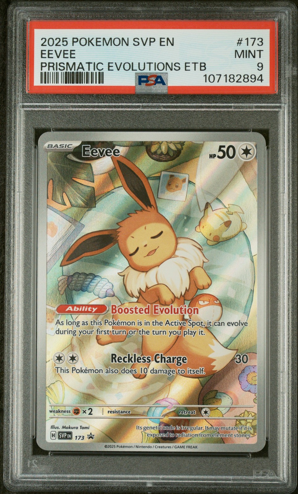 2025 POKEMON SVP EN-SV BLACK STAR PROMO #173 EEVEE PSA 9