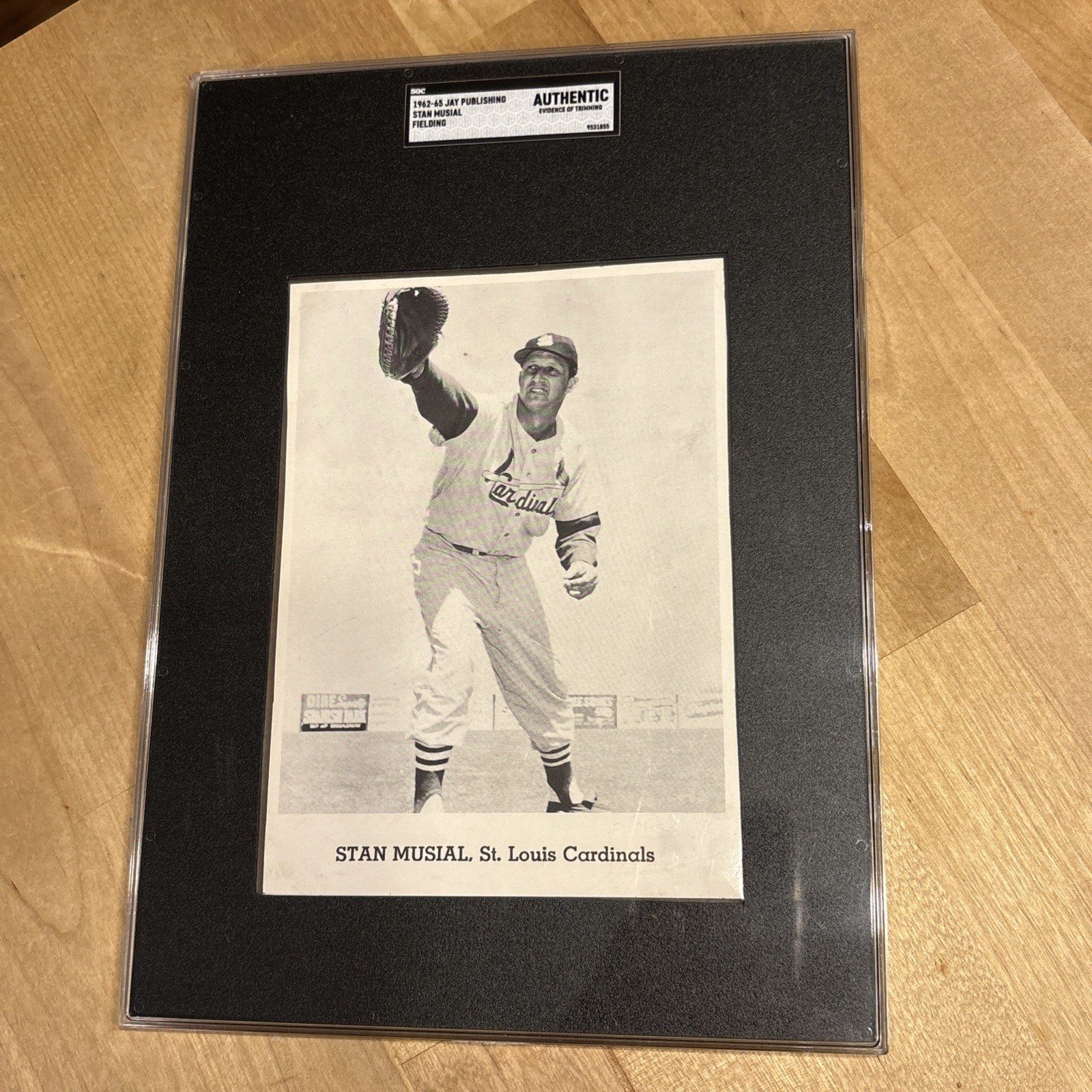 1962-65 Jay Publishing Stan Musial St. Louis Cardinals SGC Slab Fielding Trimmed
