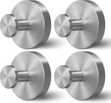 Shower Hooks for Inside Shower Suction Cup Glass 4 Pack Silver