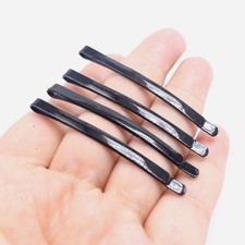 25PCS Black Metal Bobby Pins - 62mm Long Curved Flat-Top Hair Clips with Box