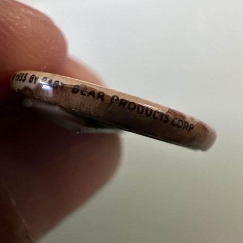 Vintage 1933 Baby Bär Brot Bäckerei Hund Pinback Pin Zelluloid Werbung Button - Bild 4 von 5