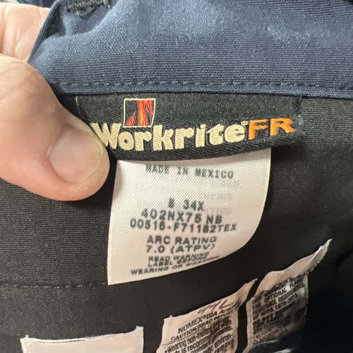 Workrite 34x30 Pants Fire Resistant FR 2112 Nomex Men's ARC 7 Firefighter Police - Picture 2 of 6