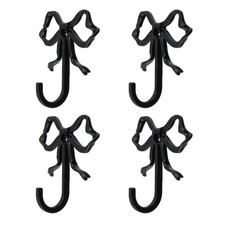 Bow Decorative Wall Hooks 4 PCS,Coat Hooks with Screws for Hanging