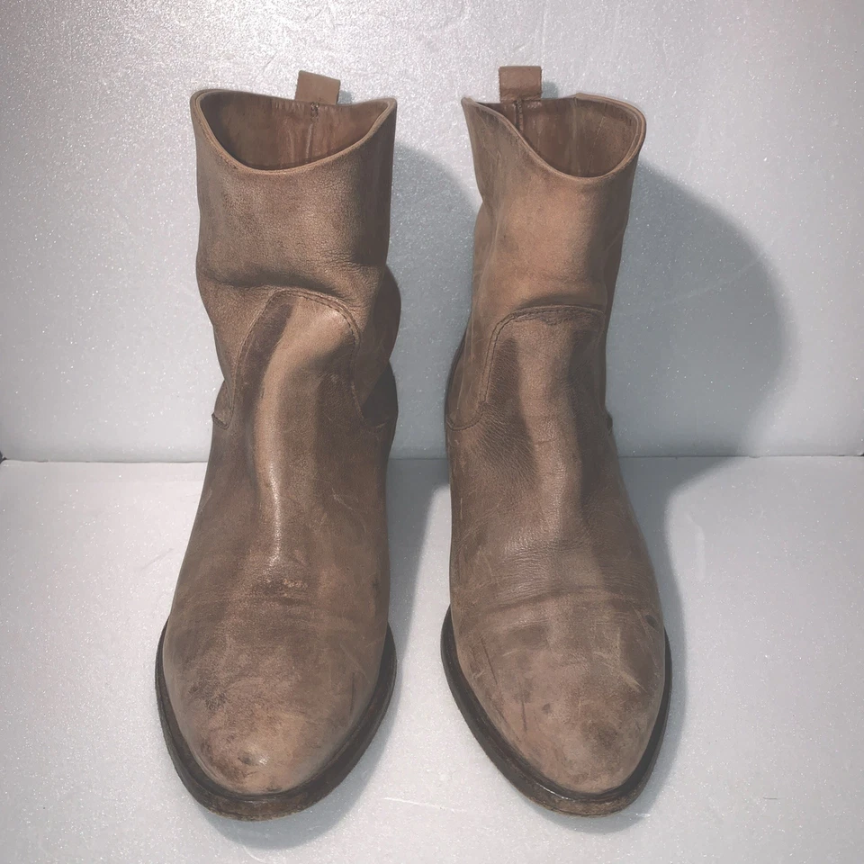 BOSS ORANGE Echt Leder Cowboy Stiefeletten Gr 37 Braun Ancle Boots Stiefel Luxus - Bild 2 von 4