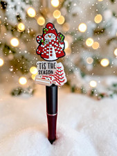 Focal For Beadable Pens, Keychains, Etc.-Christmas Theme-2 Count