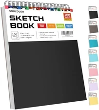Soucolor Sketch Book Spiral Bound 100 Sheets