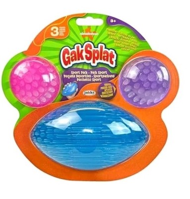 Nickelodeon 2026 Gak Splat 3-Pack 2 Balls & 1 Football Sport Ball New Sealed