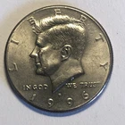 1996-P 50C Kennedy Half Dollar .. Part of Trust on the obverse is worn down.