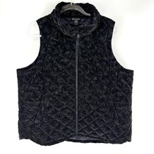 Athleta Whisper Featherless Lux Velvet Vest Size 2X Black