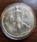 2021 Type 2 American Silver Eagle 1 oz SILVER COIN - UNC (IN CAP)
