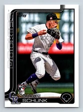 #196 Aaron Schunk 2025 Topps RC Colorado Rockies