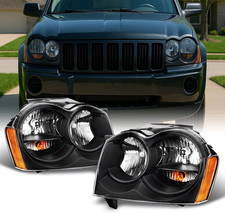 - for Jeep Grand Cherokee Replacement Headlights Driver/Passenger Black Head Lam