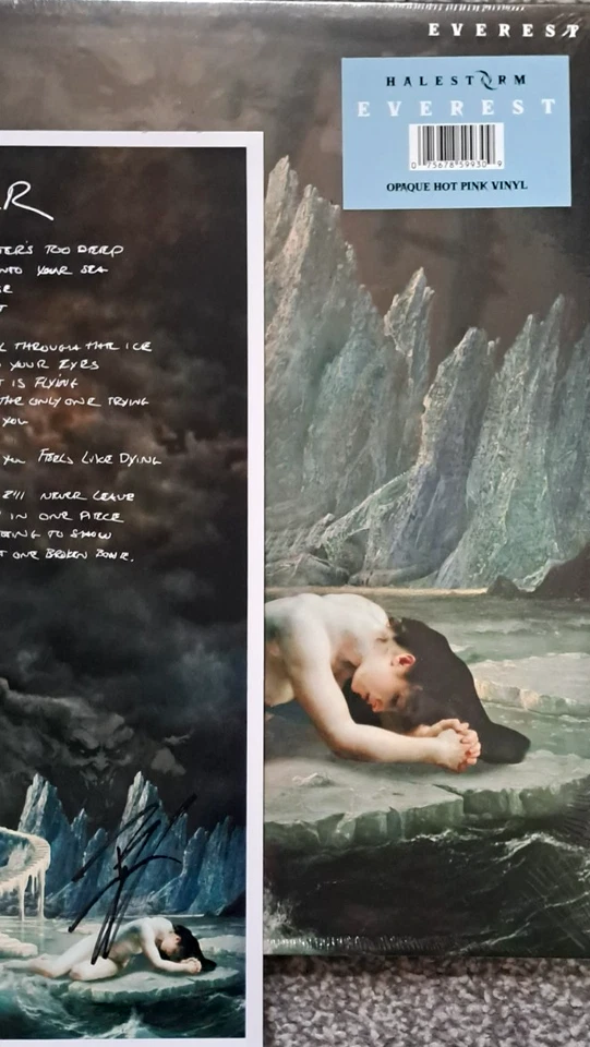 Halestorm - Everest Ltd Pink Coloured Vinyl & Band Hand Signed Lyric Sheet NEW  - Image 3 of 3