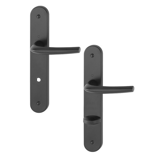 Poignées sur plaques condamnation noir mat 195 mm HOPPE San Diego pour porte intérieure