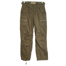 Vintage Y2K Abercrombie Fitch Women Olive Green Cargo Pants Utility Paratrooper