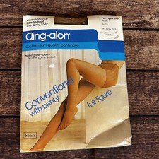 Vintage Sears Cling Alon Full Figure Short Nude Pantyhose