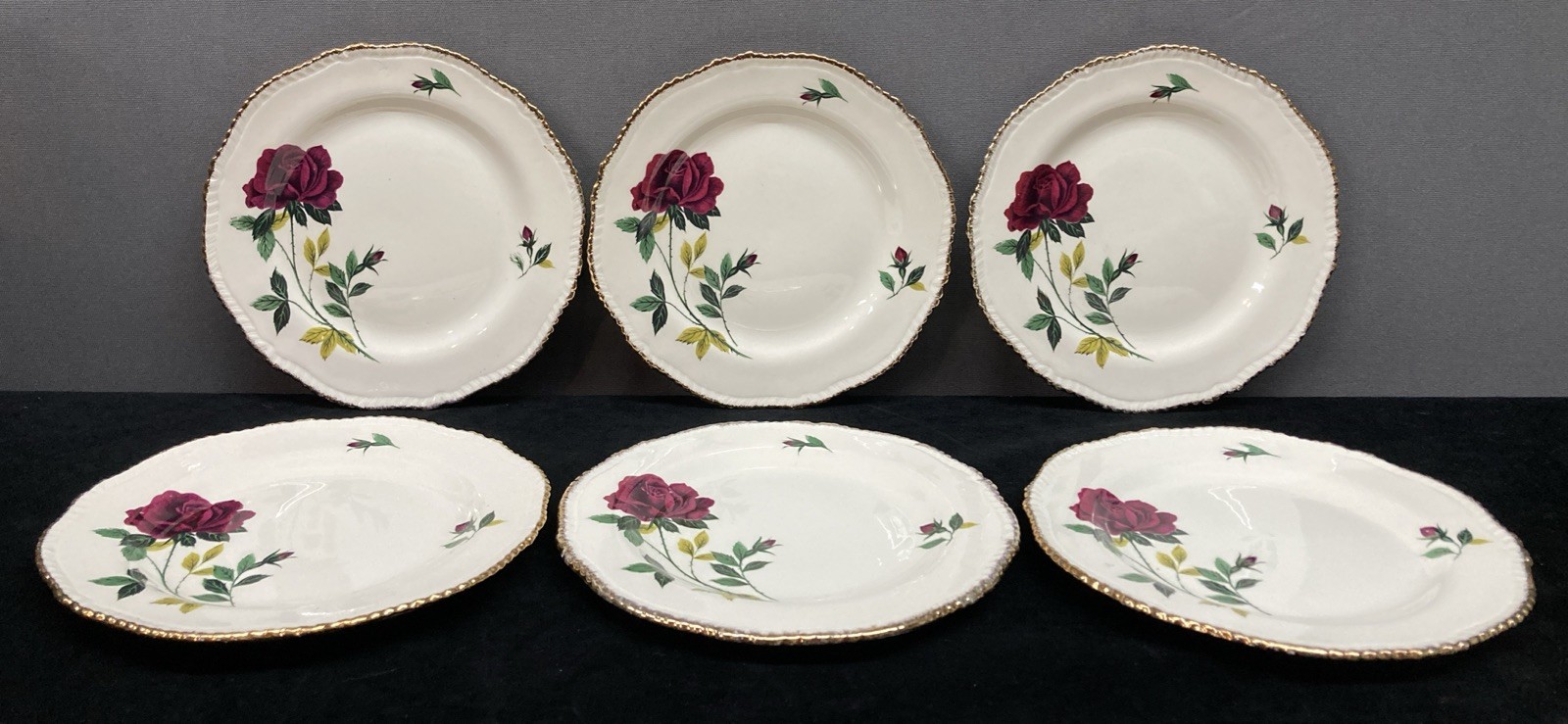 Vintage Floral Plates Wood & Sons Of England Side Plates 6.75” Set Of 6