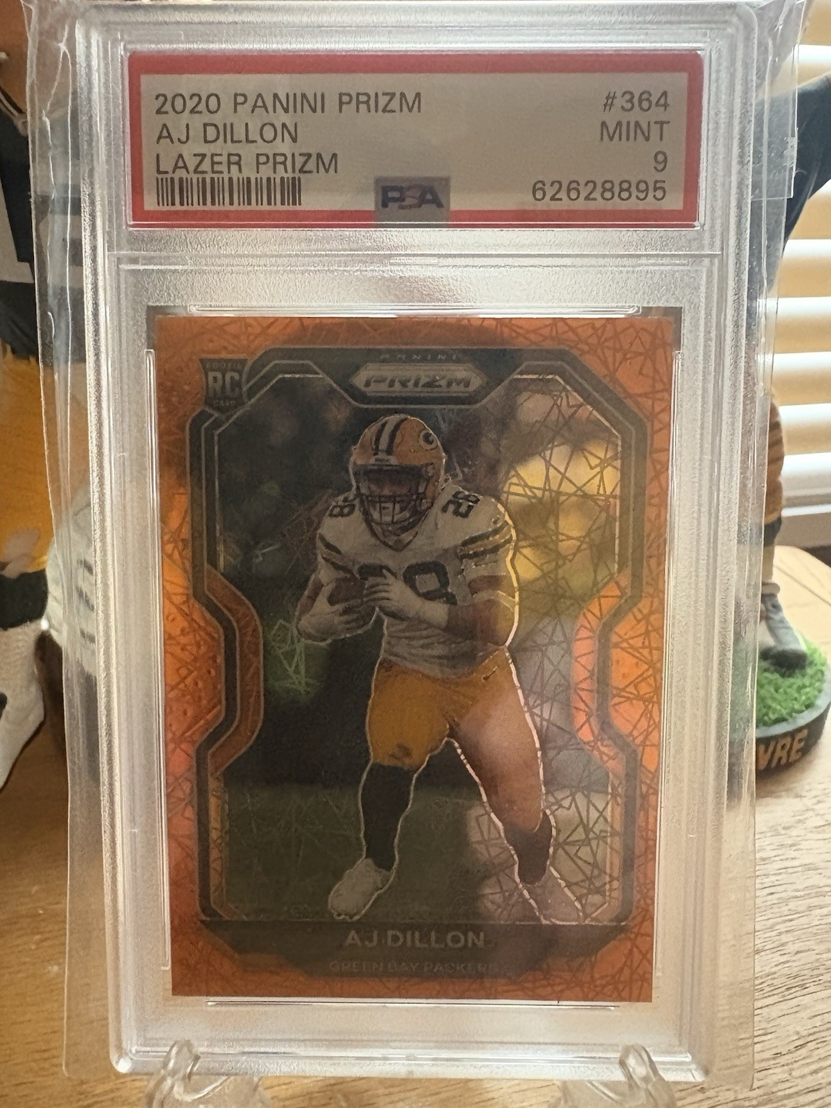 2020 Panini Prizm - Rookie AJ Dillon #364 Lazer Prizm Rookie Card Graded PSA 9