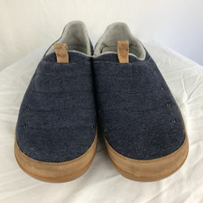 OluKai Men's Mahana Quilted Slippers Trench Blue Soft Cotton Jersey Terry Lined