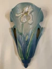 Original Roseville Pottery Blue Iris Wall Pocket