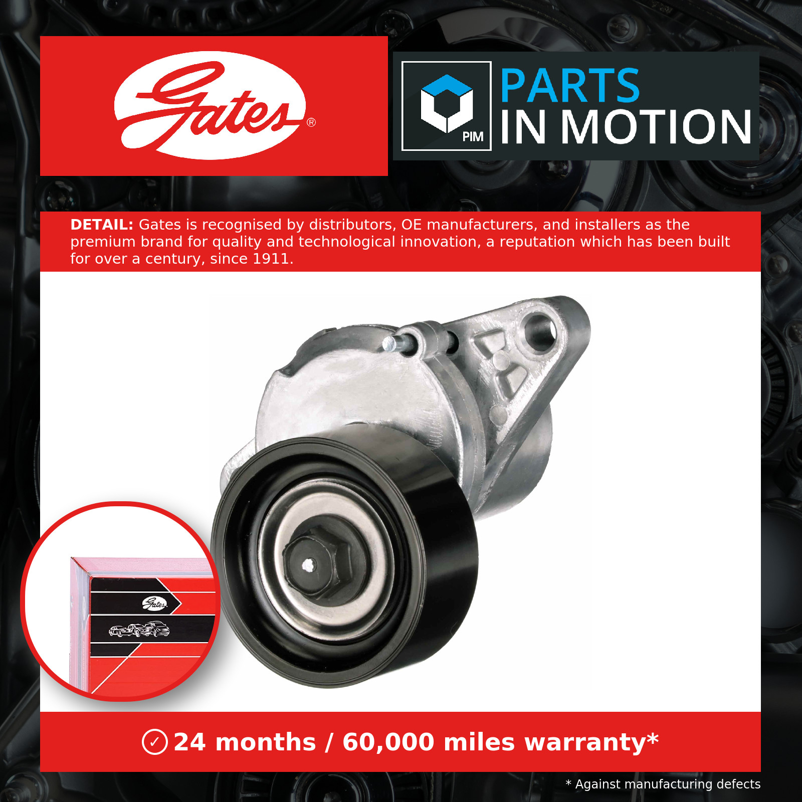 Aux Belt Tensioner fits RENAULT LOGAN Mk1 1.4 1.6 04 to 09 Drive V-Ribbed Gates
