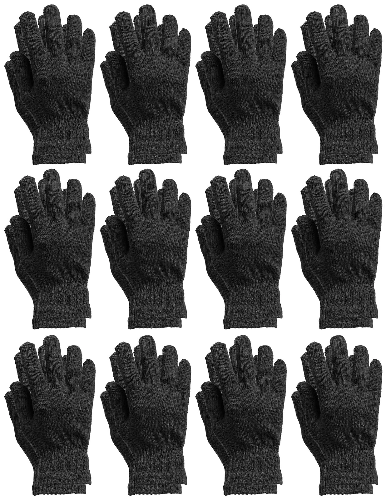 Yacht & Smith 12 Pairs Women's Winter Gloves, Magic Stretch (Solid Assorted - B)