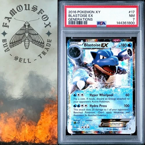 Pokemon 2016 Blastoise EX #17 Generations PSA 7 NM Pokémon