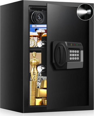 3.3 Cuft Large Home Safes Water and Fireproof with Digital Keypad & Key Lock, Se