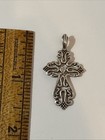 1.5” Sterling Silver Cross Pendant  925 W/ Heart At Center — photo 2