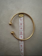 9K Gold Unisex Torque Ball Bangle Adjustable Lightweight Gold Filled bracelet 