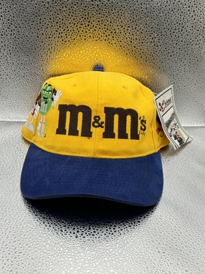 Vintage M&Ms Hat Cap Snap Back Yellow Blue Embroidered Racing Ken Schrader 90s
