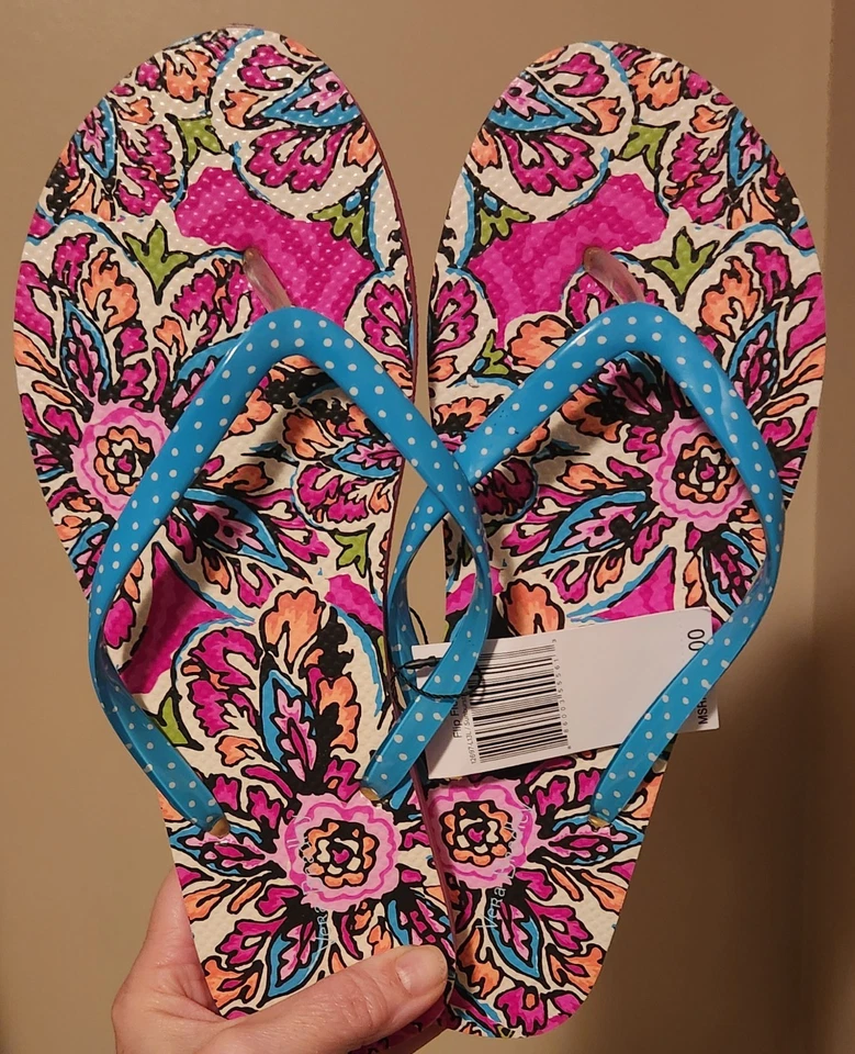 Chanclas para mujer Vera Bradley Sunburst floral con temática floral talla 9-10 nuevas con etiquetas Foto 3 de 4