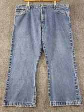 Levi's 517 Bootcut Denim Jeans Mens ACTUAL SIZE 41x25 Short Blue Med Wash Hemmed