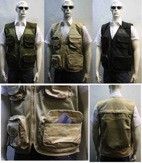 Adults Multipocket Shooting Hunting Mesh Fishing Vest Gilet
