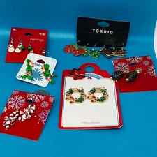 Lot 10 pr Assorted Christmas Holiday Fashion Earrings Christmas Earring L82