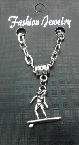 Collier Réglable Avec Pendentif Bois Spiralé - Chaîne Surfeur, Naturel, Neuf Sans Emballage