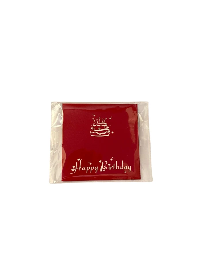 Tarjeta de feliz cumpleaños emergente 3D con sobre y tarjeta en blanco, regalo postal familiar Foto 4 de 4