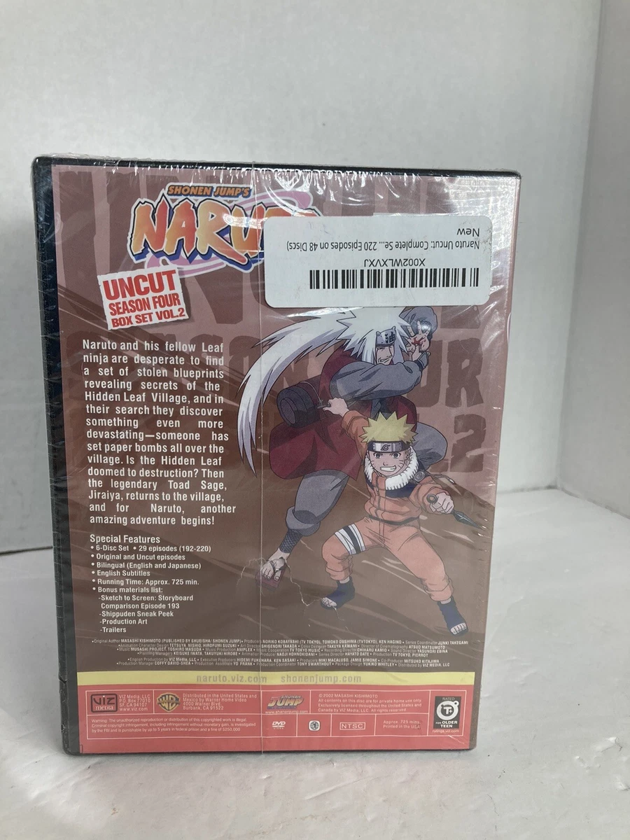  Naruto Uncut: Complete Seasons 1-4 (8 Box-Set Pack