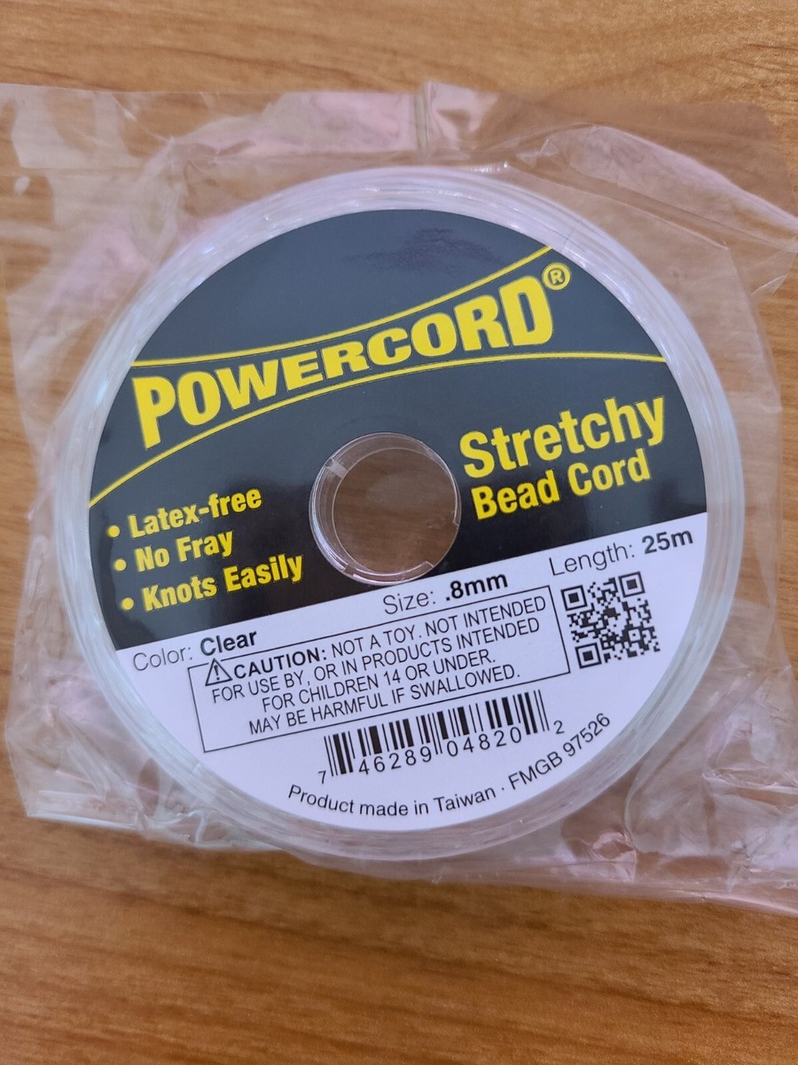 PowerCord, clear, 25 Meter Spool, Elastic with Test