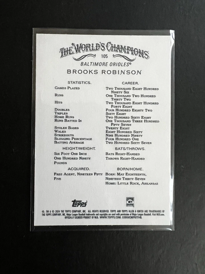 2024 ALLEN & GINTER BROOKS ROBINSON GOLD FILIGREE  /50 - Image 3 of 3