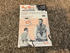 VTG Mens Sports Cars Dude Cardigan Mary Maxim Graph Knitting Pattern 491